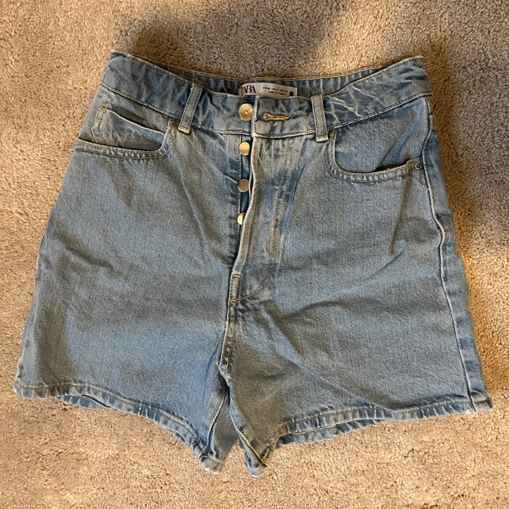 Zara Light Blue Jean Shorts